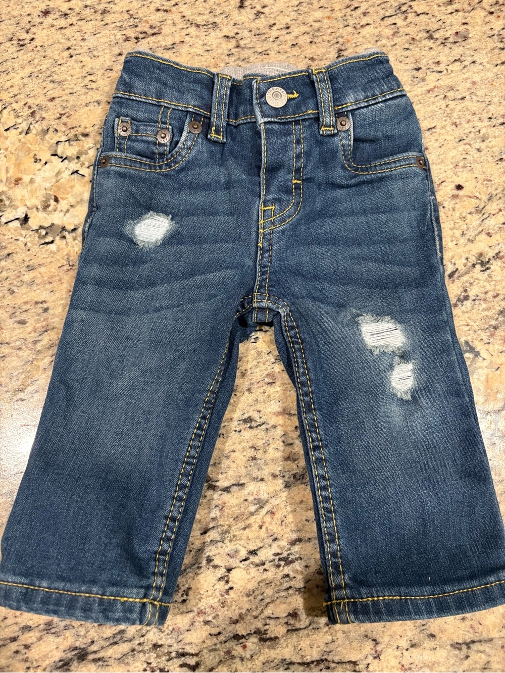 Levi's Toddler Dark Blue Distressed Denim Jeans